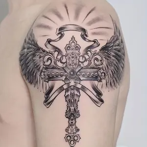 6 large herbal tattoo stickers, including 1 wing element and 5 random styles. Lasts 7 to 15 days, waterproof and durable with realistic effects. Suitable for people who are afraid of pain and don't want real tattoos