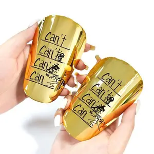 1 Pair Mini Soccer Shin Guards for Adults, Thick Electroplated Metal Sports Protective Gear with "CAN'T HEAR YOU" Design, Inserts for Enhanced Fit and Protection, Mini Shin Guards,Gift