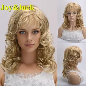 This is a best-selling women's wig in Europe and America, made of high-quality synthetic fibers. The naturally fluffy curly hair is very realistic and comfortable to wear