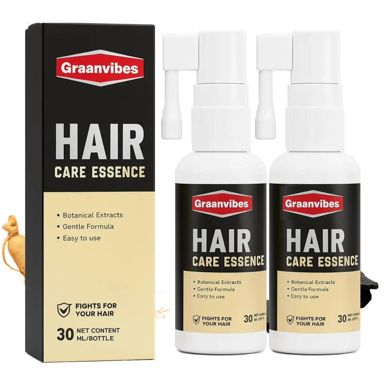Hair Growth & Gray Reverse Spray, Naturaleaf Anti Hair Loss & Hair Thickening Scalp Serum, Deep Strengthen Hair Root Follicles, Inhibit Premature Grey Hair Formation, Premium Natural Plant Extract Formula, Completely No Side Effects for Daily Use