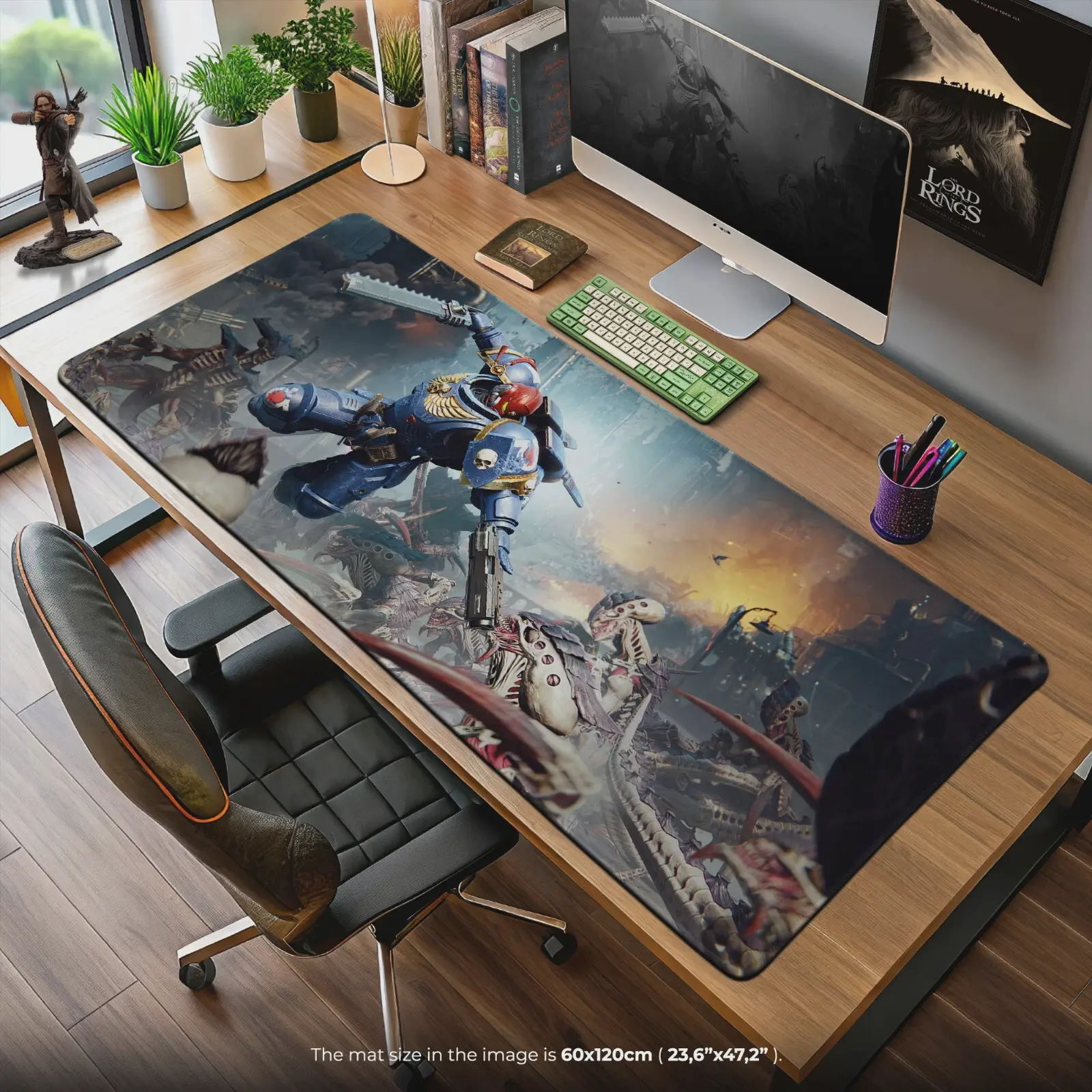 Warhammer 40K Ultramarine Desk Mat - Tyranid Battle Mouse Pad for Grim Setups