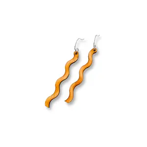 lovelevel | Natural Wood Earrings | SQUIGGLES | Sustainable Fashion | Handmade Wooden Earrings