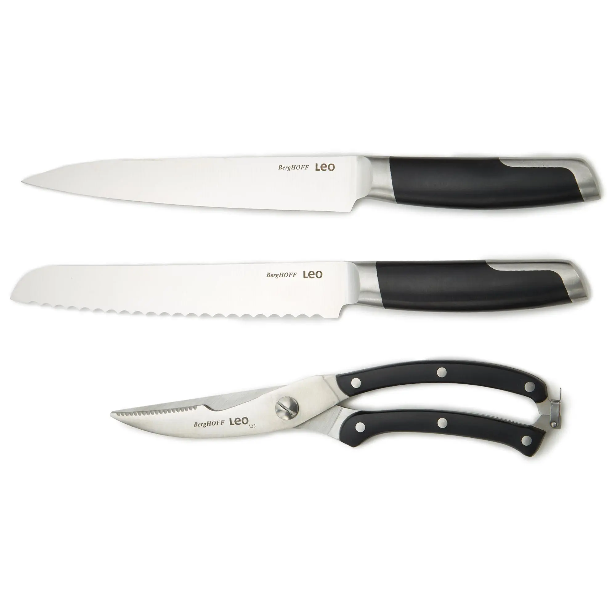 BergHOFF Graphite 3Pc Stainless Steel Forged Cutlery Set