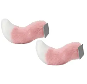 2Pcs Fluffy Tail for Car Remote Control Electric Wagging Furry Fuzzy Moving Plush Faux Fox FurUSB Rechargeable Adjustable Speed Universal Fit Vehicle Exterior Trunk Bumper Decoration Accessory