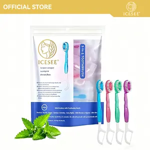 ICESEE 5-in-1 Toothbrush, Floss, Tongue Scraper & Toothpick Set, 26pcs/pack Soft-Bristle Toothbrush Set, Oral Care Tool for Travel and Business Trip, Oral Hygiene Essentials-B#summerwins #dealsforyoudays