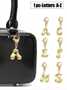 Bubble Letters Necklace Pendant, Bag Pendant-Lucky Crystal Pendant, Fashion Alphabet Pendant, Alphabet Letters A-Z, Gift For Birthdays And Special Occasions, Key Chain Pendant Car Pendant Gift For Ladies And Girls, Wallet Handbag Accessories