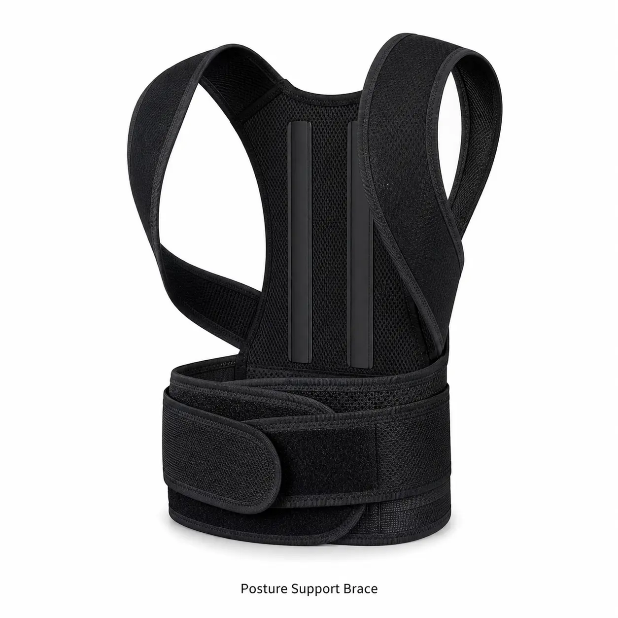 Adjustable Velcro Posture Corrector Brace with Breathable Mesh Fabric Fiber - Prop 65 Safe Posture Fixer for Men and Women, Upper Back Support for Slouch Improvement