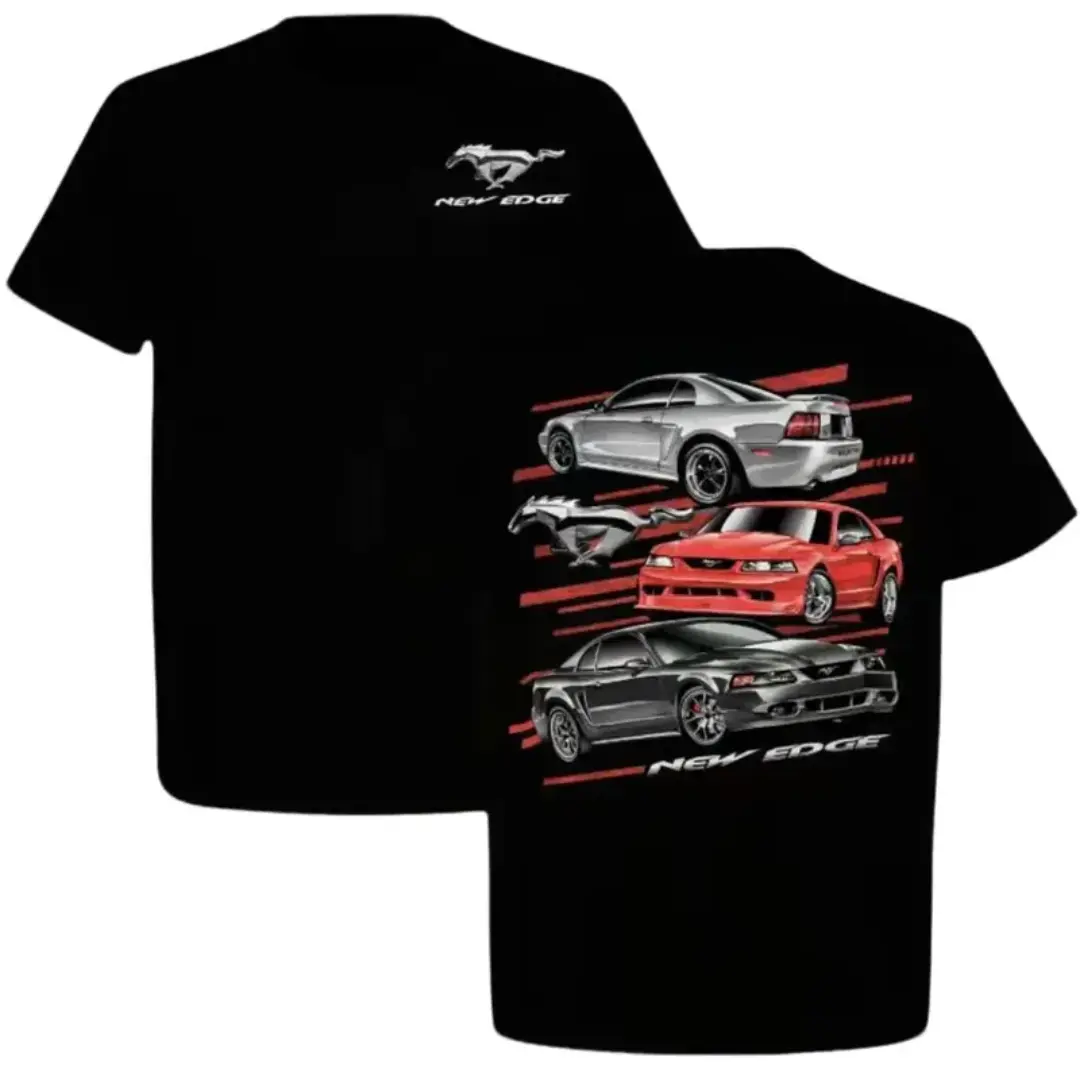[ MADE IN US ] Ford Mustang New Edge T-Shirt, 1999–2004 Muscle Car Graphic Tee, Sports Car Shirt for Men, Gift for Mustang Fans
