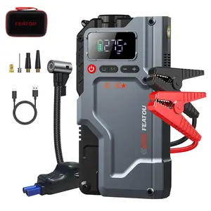 Featou Jump Starter with Air Compressor, 5 in 1 Function Jump Box 2500A Peak 150PSI Jump Starter Battery Pack with Digital Tire Inflator, car Battery Charger Portable for 8.5L Gas or 7.0L Diesel