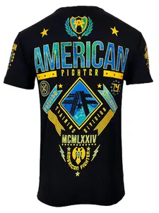American Fighter Men's Short Sleeve LANDER Crewneck T-Shirt (Black/Yellow)