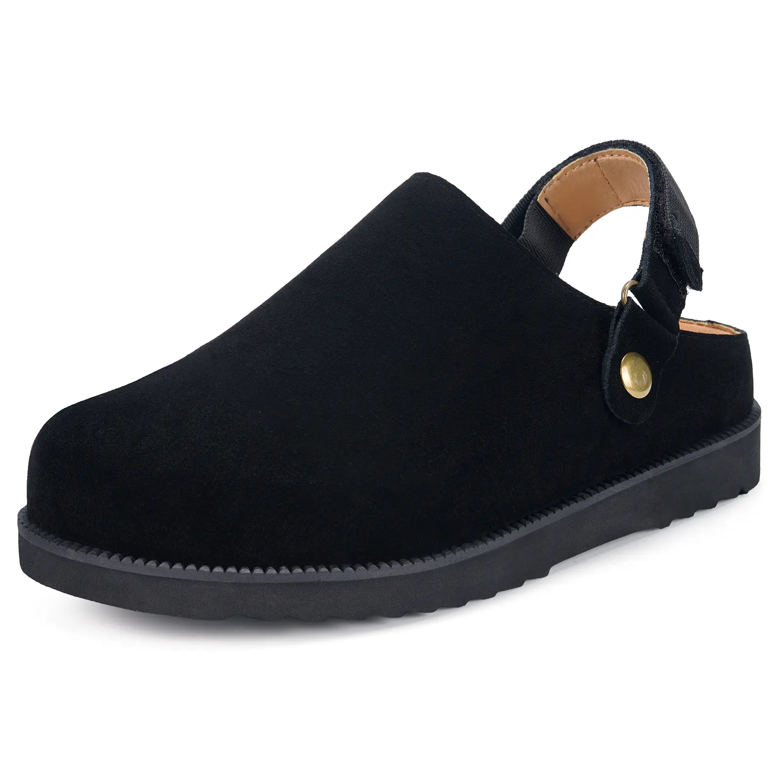 Clogs for Women Platform Clogs Slippers Classic Suede Leather Mules with Arch Support Comfortable Slip-on Sandals Shoes for Indoor Outdoor