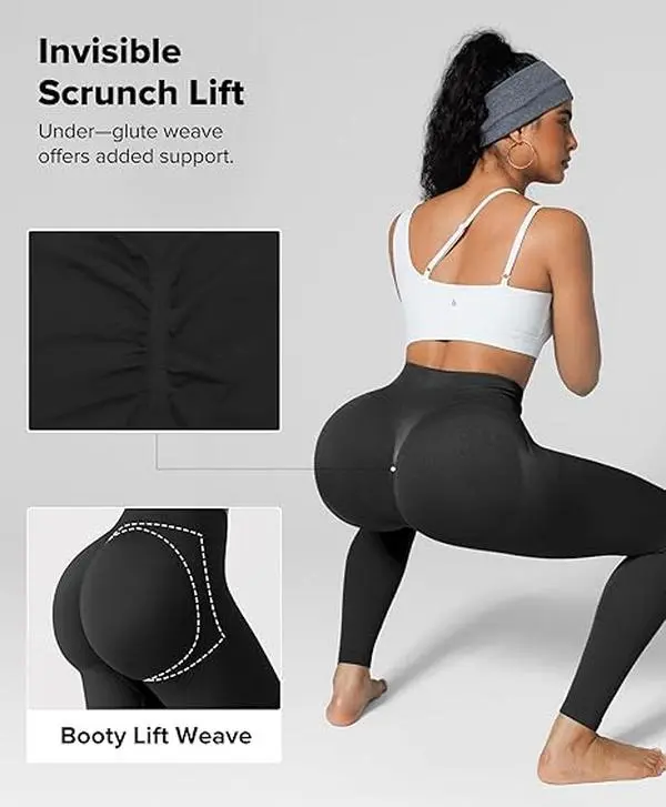BRXL 【Discount for live】Lycra Invisible Scrunch Butt Lifting Leggings for Women Seamless High Waisted Tummy Control Workout Yoga Pants