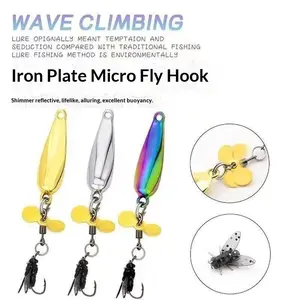 Micro Fly Fishing Hook Set, Long Cast Propeller Lure, Soft Bait Flies, Ideal for Catching Small Predator Fish, Shimmer Reflective