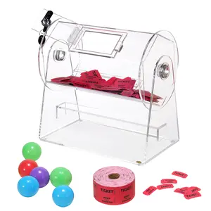 VEVOR Acrylic Raffle Drum,  Professional Raffle Ticket Spinning Cage with 2 Keys, Transparent Lottery Spinning Drawing, Holds 2500 Tickets or 100 Raffle Balls,Raffle Ticket Box for Lottery Games Bingo