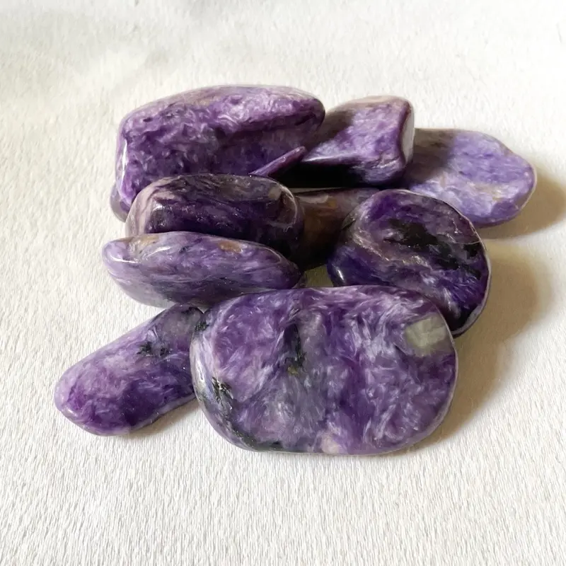 Reiki Attuned Charoite Tumble Polished Crystals -Overcoming Bad Habits, Discovering Hidden Parts of the Self, Grounding High Vibrational Awareness