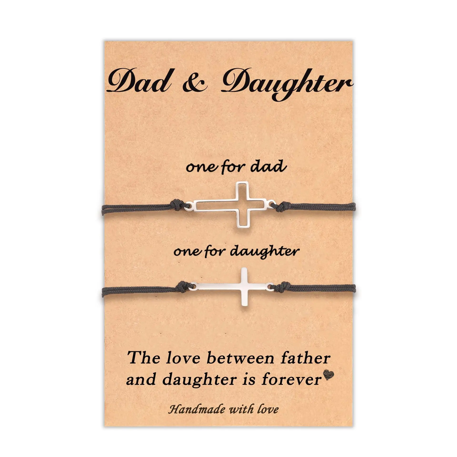 Cross-matching bracelets for Dad and Daughter, birthday and Christmas gifts for Mom, Mother, and Son. Bracelets for Fathers and Mothers' Day gifts,Handmade woven bracelets for mothers and daughters, fathers, and sons