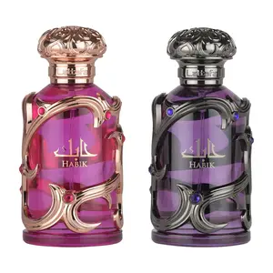 Lattafa Habik 2 Piece Bundle (3.4 Ounce, Habik for Men Eau de Parfum Spray + 3.4 Ounce, Habik for Women Eau de Parfum Spray)