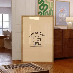 Retro Minimalist Inspirational Wall Print - Day By Day Good Vibes Poster