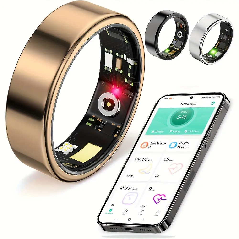 Smart Ring - Activity and Fitness Tracker, supporting step counting, calorie monitoring, sleep monitoring, and exercise tracking. Compatible with iPhone and Android systems. IP68 waterproof. Smart ring for fitness, fitness ring for health tracking - Mothe