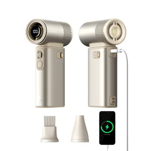 Jisulife Multifunction Portable Handheld Turbo Fan with 9000 mAh Powerbank & Flashlight 100 Speeds Adjustable Mini Personal Fan for On-the-Go Cooling