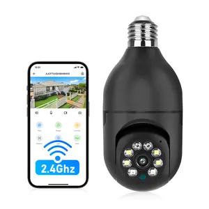 Cámara de seguridad de bombilla Jennov, Cámara inalámbrica HD 360 ° / 2k, Cámara de enchufe de luz Wi-Fi de 2.4Ghz con seguimiento automático, Detección humana AI, Compatible con Alexa para la seguridad del hogar interior y exterior camaras de seguridad