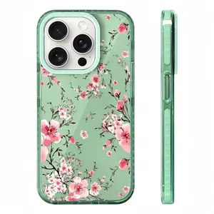 Watercolor Pink Cherry Blossom Shockproof Cellphone Casing, Artistic Floral Phone Accessories for iPhone 17 Pro Max,16,15,14,13,12,11 Pro Max & Samsung Galaxy S25,S24,S23,S22,S21, Handheld Devices Gift for Cherry Blossom Lovers