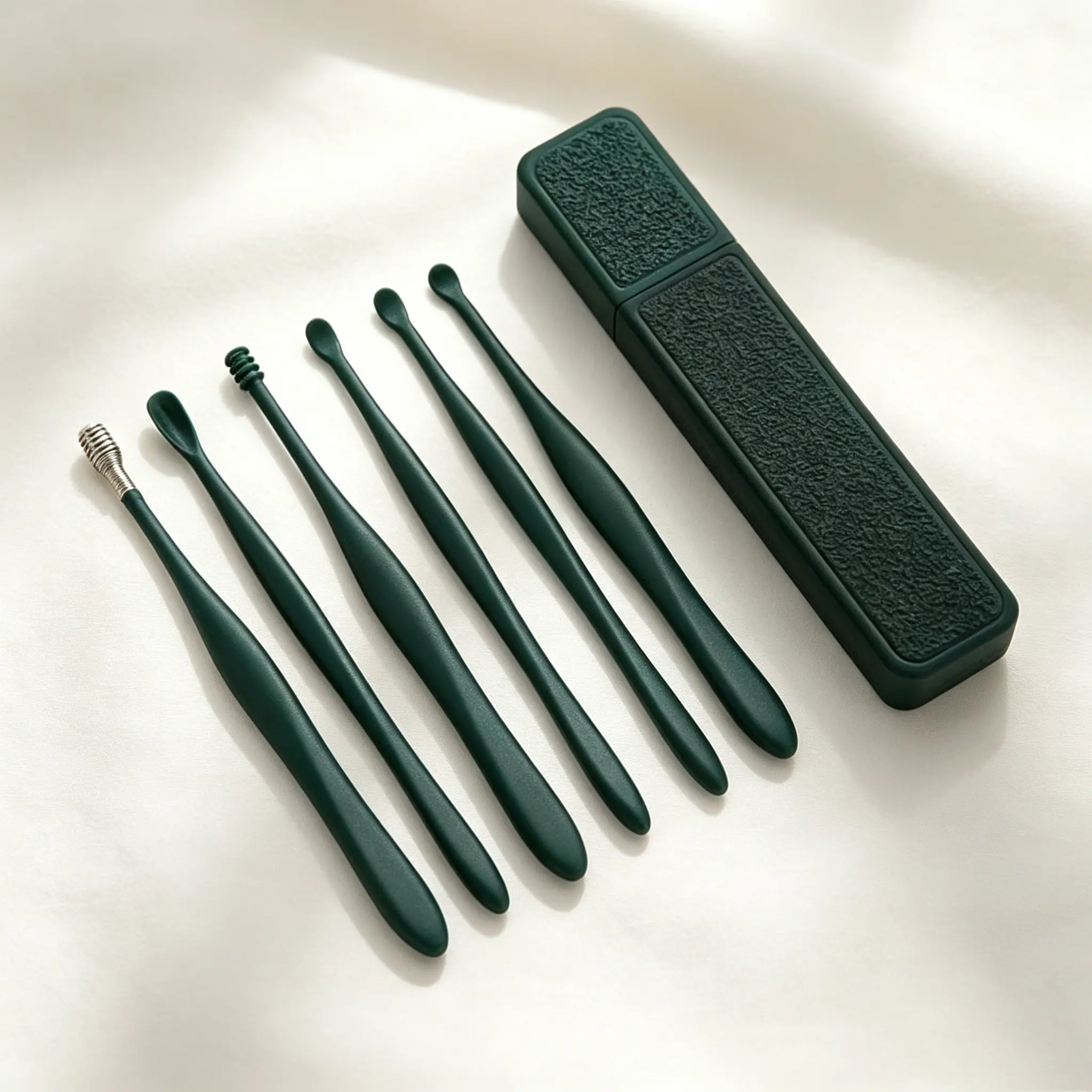 Ear Cleaning Scoop Six-Piece Set, ABS Plastic Easy To Clean & Store, Professional Ear Care Kit, Portable Versatile Style, Multiple Types, For All People, Sturdy Hard Material, High Quality