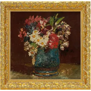 Square Plein Air Frame for 12x12 Oil Painting Art Prints, Wood Vintage Gold Canvas Floater Frame, Antique Ornate Canvas Floating Frames (12"x12",Gold)