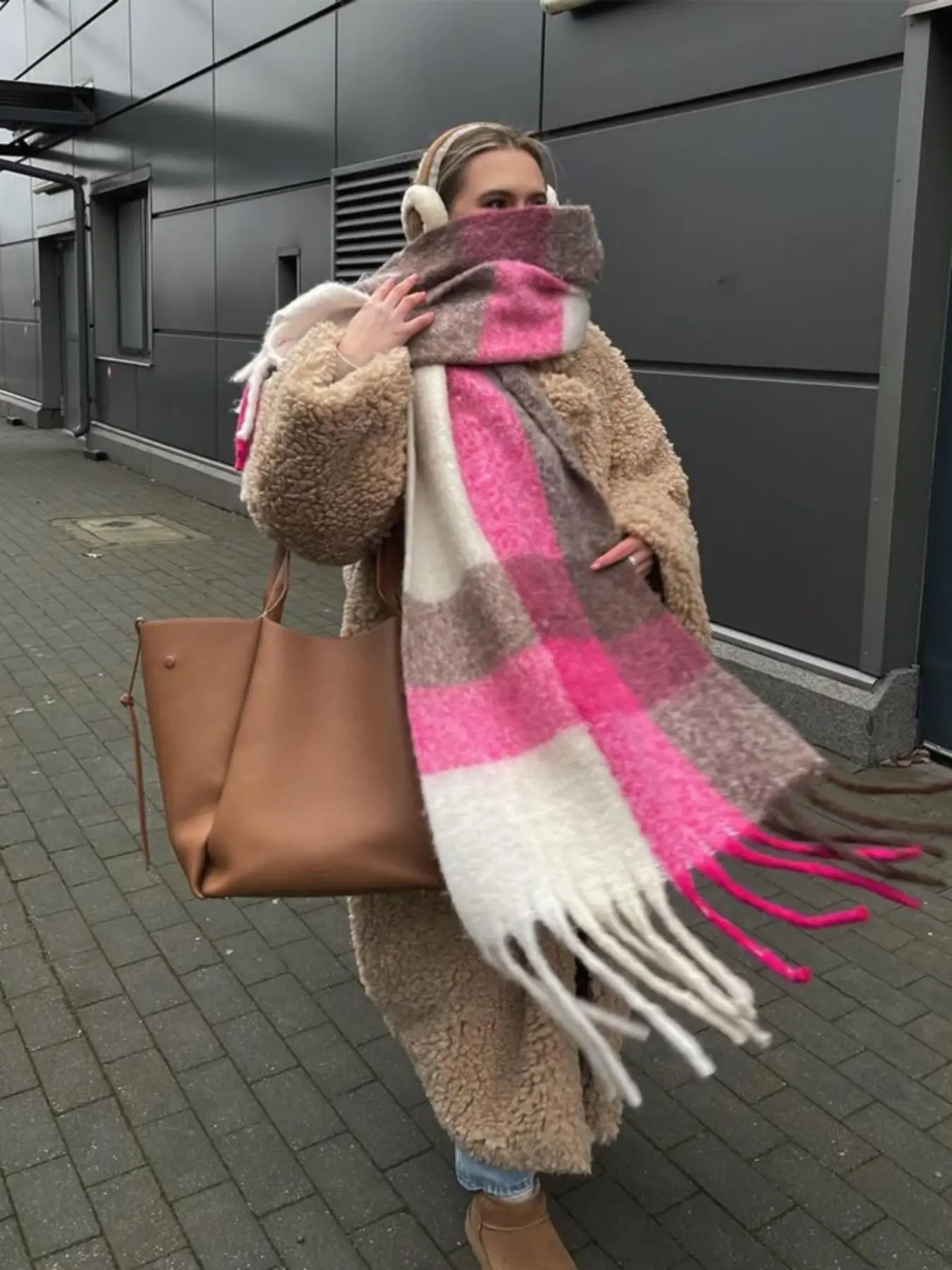 Women's Fashion New Scarf, Winter Plaid Scarf, Thick Warm Multi-Functional Headscarf, Unisex Design, hijab Perfect for Cold Weather Winter Scarf Keffiyeh, Casual Soft Scarf
