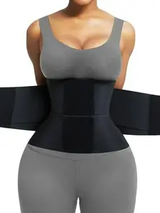 Unisex Shapewear Waist Trainer Belt, Three-Layer Reinforced Design, Smooth, Magic Tape Closure, Adjustable, Ideal for Exercise & Daily Wear, Enhances Waistline