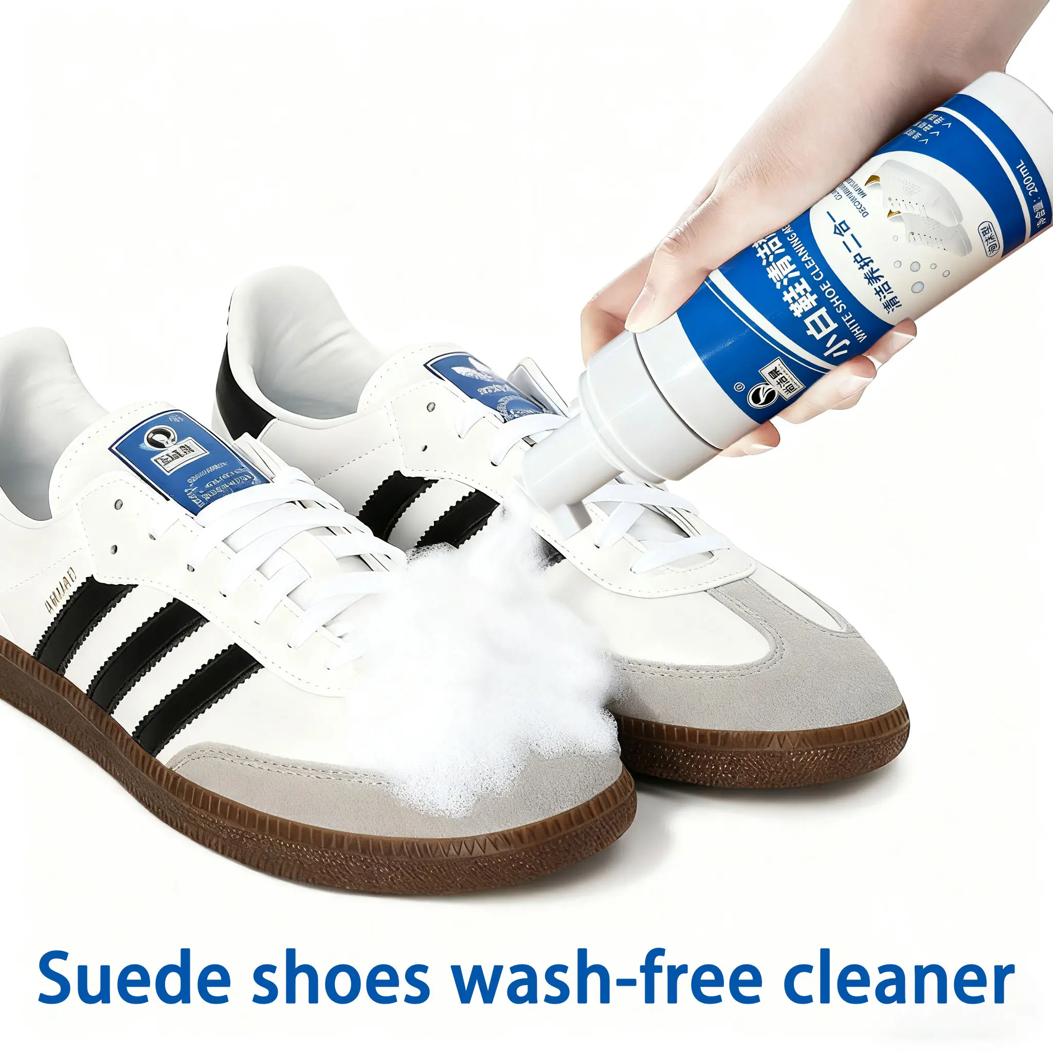 Genuine Suede Shoe Cleaner Foam, Gentle Formula Deep Clean Nubuck Leather Shoes, Includes Brush for Efficient Cleaning, Sneaker Cleaning Kit, Footwear Cleaner, Shoes Cleaning Agent