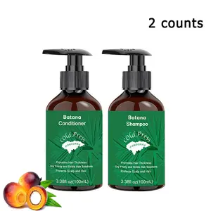 Batana shampoo and hair thickening conditioner set, deeply cares for the scalp and roots, improves blood circulation, moisturizes and repairs frizzy and split damaged hair, making it an ideal choice for daily hair care.
