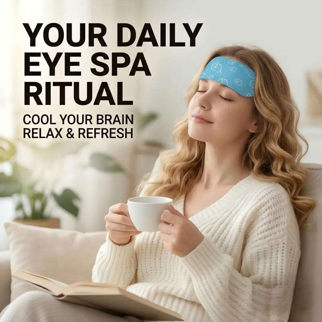 Reusable Herbal Self Cooling Eye Masks, Depuffing & Refreshing Cold Compress for Tired Eyes, Travel-friendly Hydrating Relief for Dry Eye & Fatigue Therapy Therapy