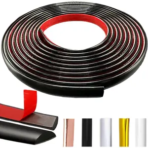 Peel and Stick Trim Molding, 10Ft  Self-Adhesive Wall Trim for Tile Edges, Furniture Accent, and Kitchen Backsplash Decor in Black
