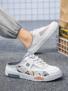 Half-slipper with Breathable Mesh Upper Closed Toe Home Sandals Lightweight Sneaker Board Shoes