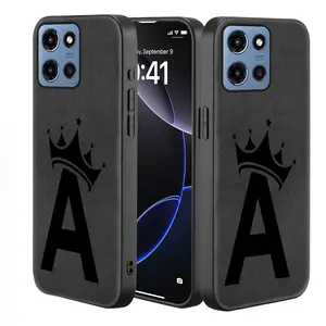 Luxury artificial leather phone case for MOTO G86 Power/G Power 2025 /G 2025 /G 5G 2024/G Play 2024 5G /G Stylus 5G /Edge 60 Pro/ Fusion,protective, high-quality,Shockproof,Crown A, Accessories