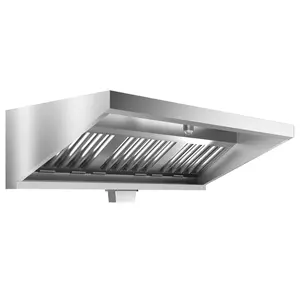 Commercial Exhaust Hood 6 FT Stainless Steel Concession Trailer Hood with 3 Removable Hood Filters(No Motor), Grease Cup and Hood Light, Rust Resistant Vent Hood for Commercial Kitchen, NSF Listed