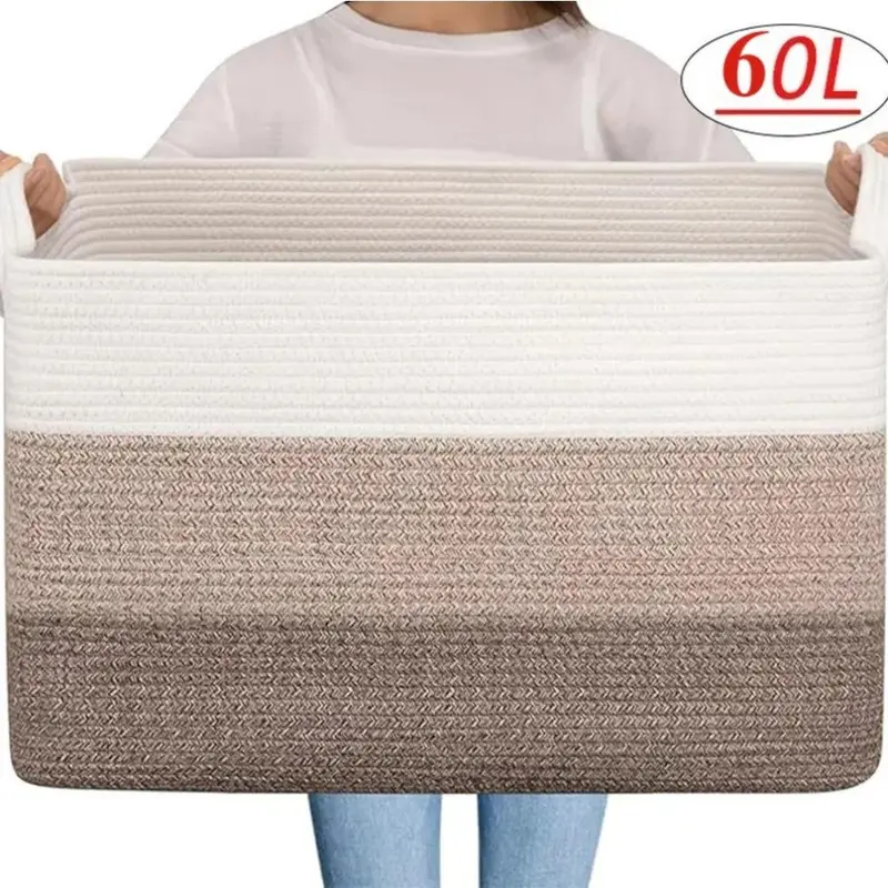 Extra Large Storage Basket,60L Toy Basket for Home Office Dormitory Bathroom,large Blanket Basket for Laundry Room Bathroom,22" X 14" X 12"large Laundry Hamper Basket Laundry Baskets Laundry Bin