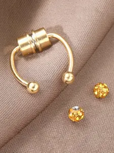 No Piercing Required Double Head Nose Ring, Nose Cuff, Fashionable Nose Ring for Women & Men, Body Jewelry for Party, Daily Clothing Decor, Trendy All-match & Exquisite Jewelry for Birthday Gift