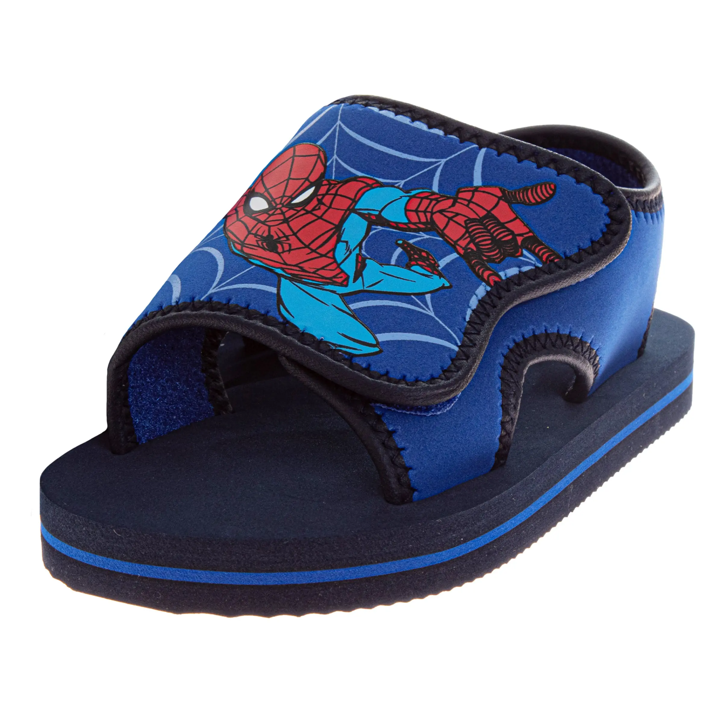 Josmo Boys' Spider Man Superhero Slip-On Foam Sandals - Cushioned Bed, Soft-Soled, Rubber-Synth, Sandals for Toddlers (Toddler/Kids)