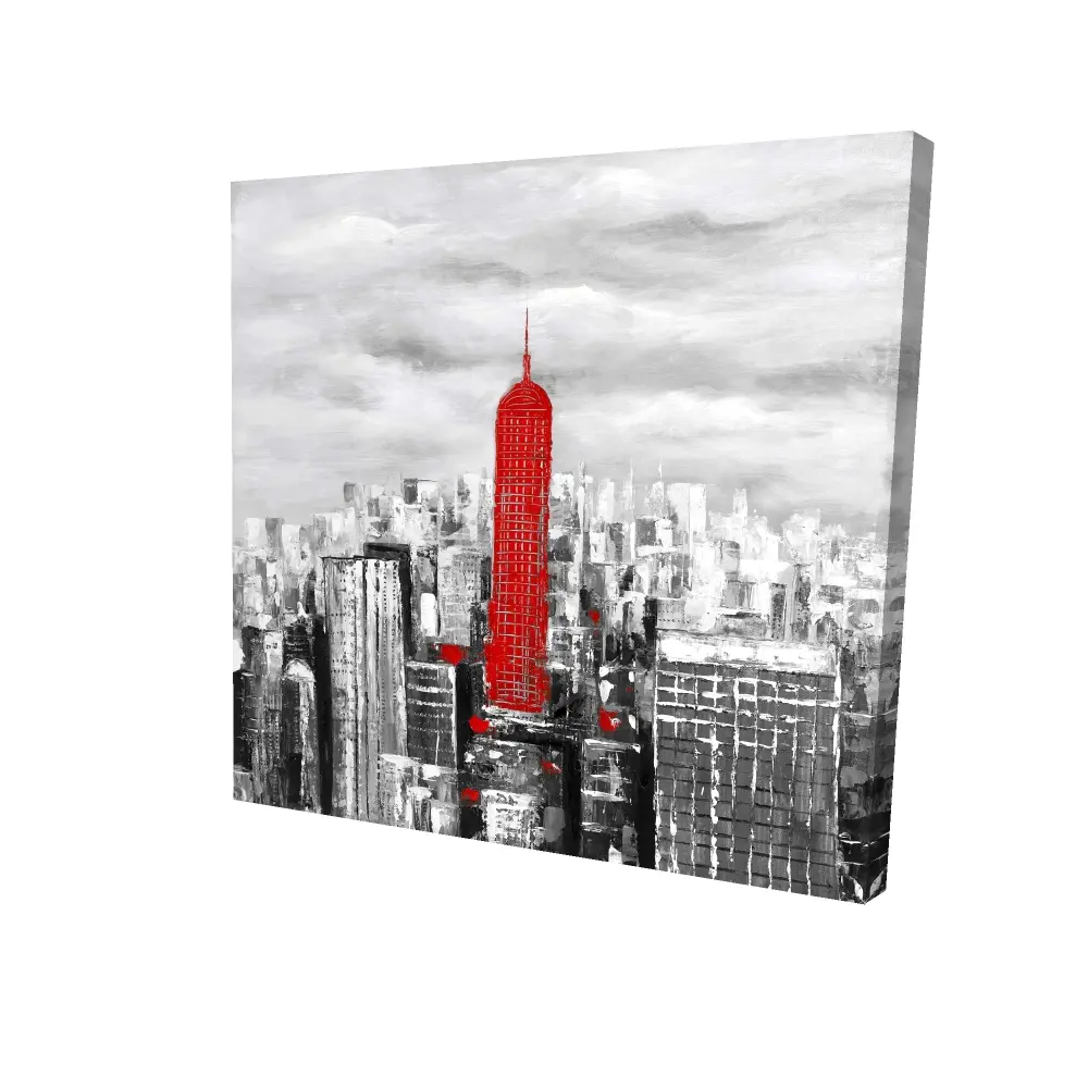 212 MAIN Industrial Empire State Building Architecture Wall Art Print - 24x24 in. NYC Skyscraper Poster, Modern Home Decor, Thoughtful Gifts, Home Supplies Artwork