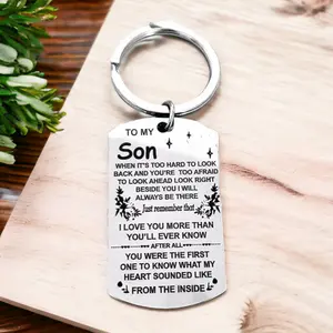 To My Son Gifts I Love you More than You'll Ever Know - Dog Tag Keychain - Son Love Gifts Jewelry Keyring- Gift From Mom