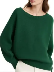 Women's Casual Knitted Sweater, Basic Long Sleeve Drop Shoulder Design, Fall & Winter Fashion, Comfortable Fit Knitwear for Daily Wear Womenswear