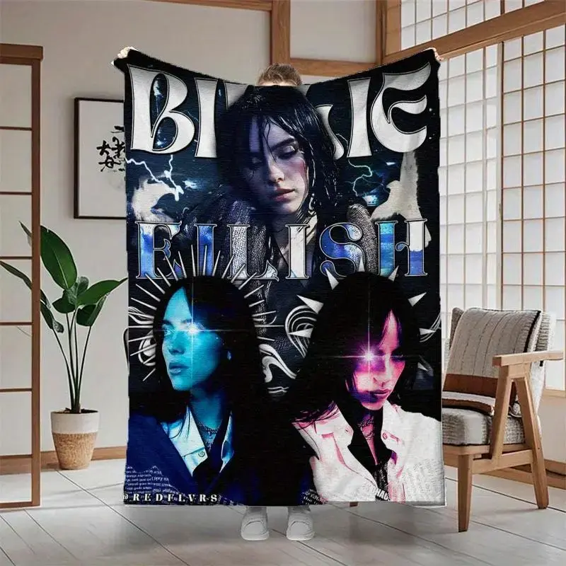 Billie Style Digital Print Flannel Throw Blanket - Soft, Cozy, Warm All-Season Multi-Functional Nap & Travel Blanket with Vibrant Character Designs, Ideal for Home & Camping, Great Birthday & Holiday Gift
