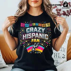 Crazy Hispanic Spurs Fan Shirt, Basketball Fan Tee, Game Day Shirt, Sports Lover Gift, Funny Fan Tshirt, Spurs Supporter Tee FVI