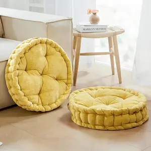 Deconovo Floor Cushions for Adults, Meditation/Yoga Cushions for Sitting, Round Foor Pillow Lustrous Tufted Chenille, Window Seat Cushions Indoor, Bench/Chair Mat, Reading Nook