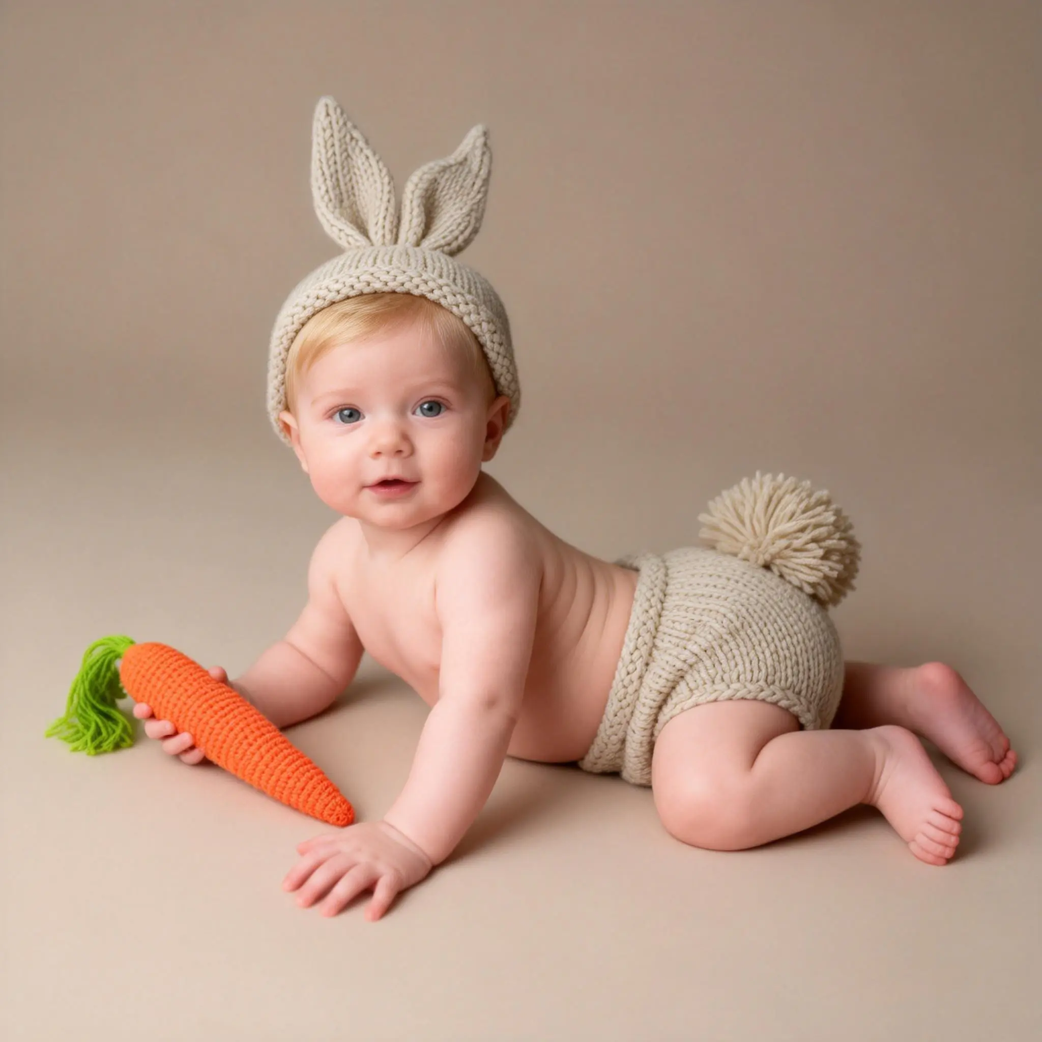 Newborn Baby Photography Props Set, Boy Girl Photo Shoot Knit Hat Diaper Pants, Infant Photography Accessories, Cute & Practical