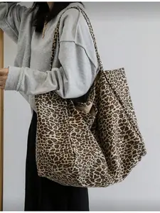 Large Capacity Leopard Print Tote Bag High Capacity Crossbody Bag Underarm Bag Handheld Bag Commuter Essential for Teens Women College Students White-Collar Workers Perfect for Work School Vacation Travel