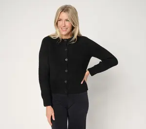 Barefoot Dreams CozyChic Raglan Button Front Cardigan