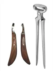 Hoof Nipper 15" Model with De Knives Hoof Knife Set – Professional Farrier Horse Hoof Trimming Kit, High Carbon Steel Nipper & Razor Sharp Hoof Knives for Precision Hoof Care